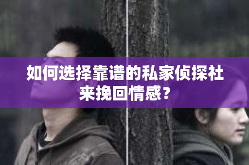 如何选择靠谱的私家侦探社来挽回情感？