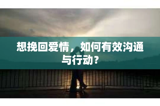 想挽回爱情，如何有效沟通与行动？