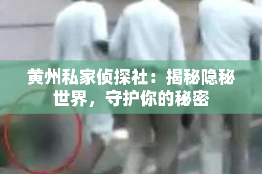 黄州私家侦探社：揭秘隐秘世界，守护你的秘密