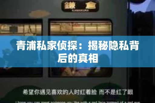青浦私家侦探：揭秘隐私背后的真相