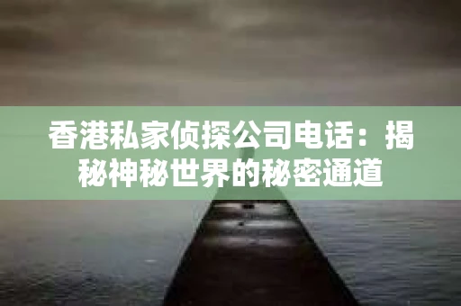 香港私家侦探公司电话：揭秘神秘世界的秘密通道
