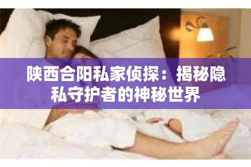 陕西合阳私家侦探：揭秘隐私守护者的神秘世界