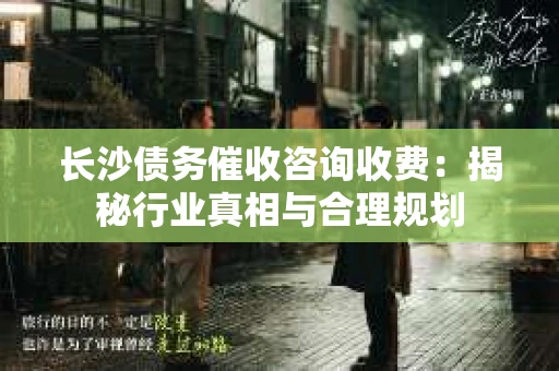 长沙债务催收咨询收费：揭秘行业真相与合理规划