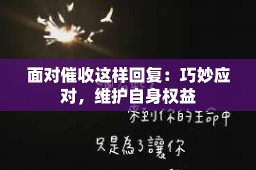 面对催收这样回复：巧妙应对，维护自身权益