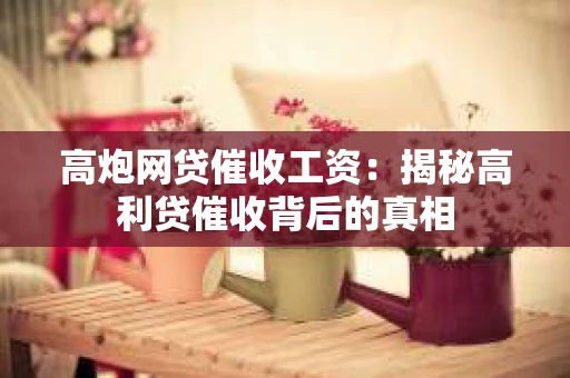 高炮网贷催收工资：揭秘高利贷催收背后的真相