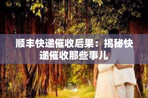 顺丰快递催收后果：揭秘快递催收那些事儿