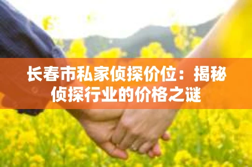 长春市私家侦探价位：揭秘侦探行业的价格之谜