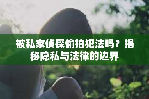 被私家侦探偷拍犯法吗？揭秘隐私与法律的边界