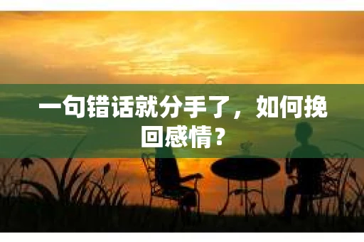 一句错话就分手了，如何挽回感情？